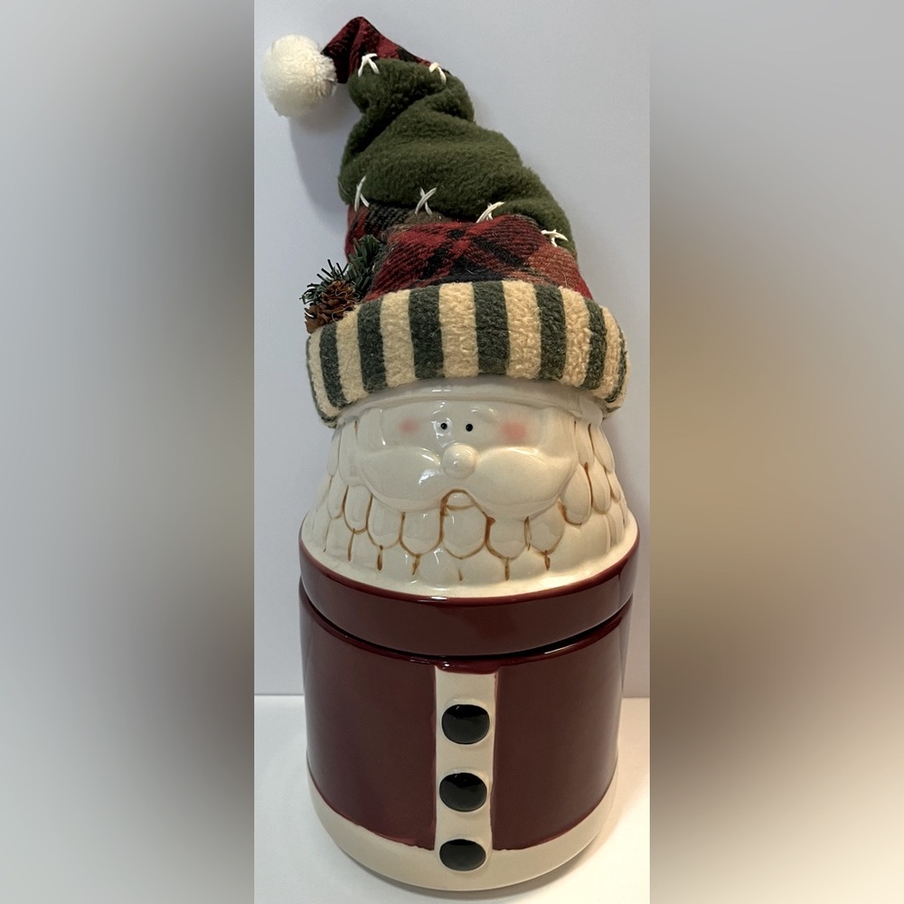 Christmas Decor Santa Ceramic Cookie Jar